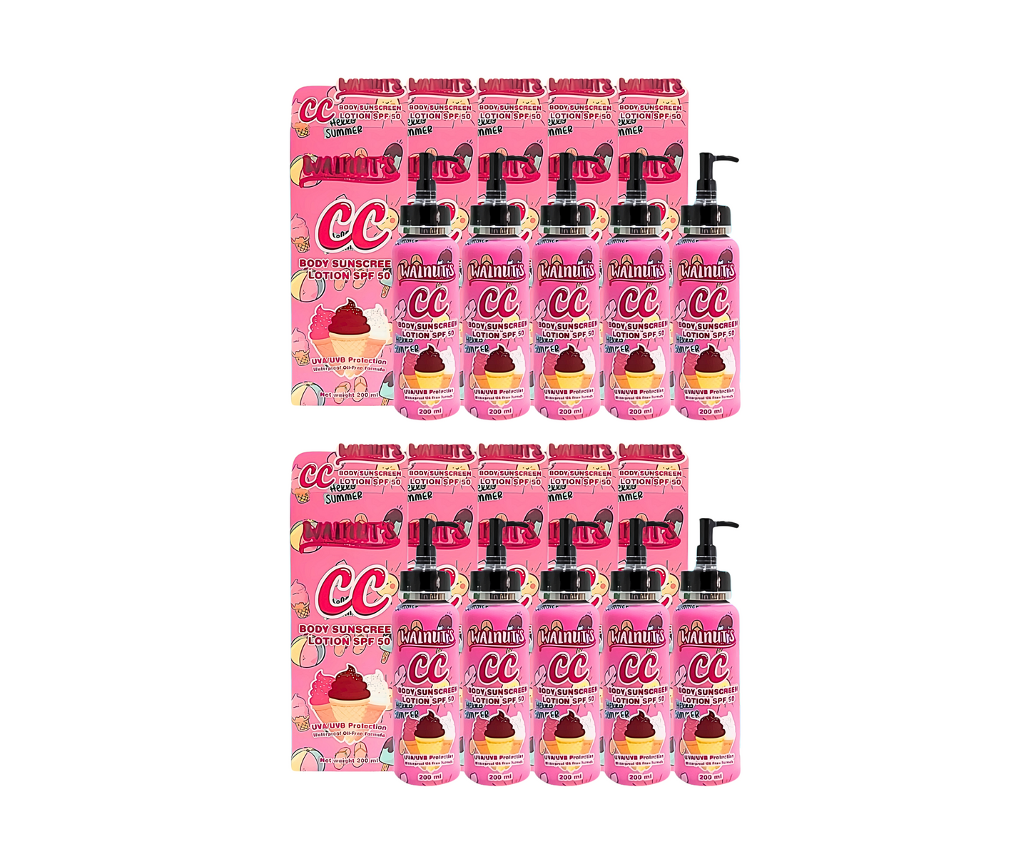 Walnuts CC Body Sunscreen Lotion SPF 50 (pink)