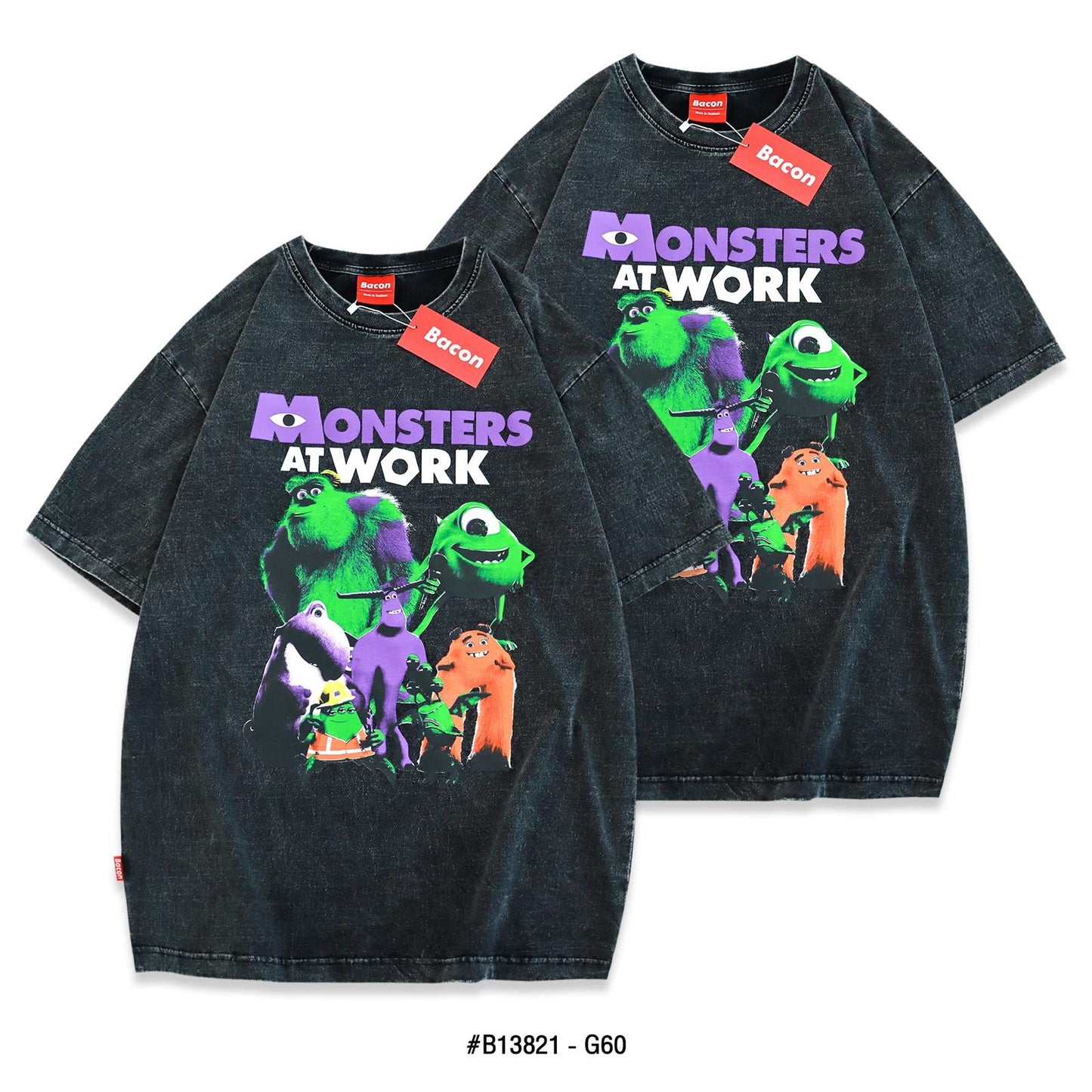 Monsters At Work, Acid Wash, Unisex