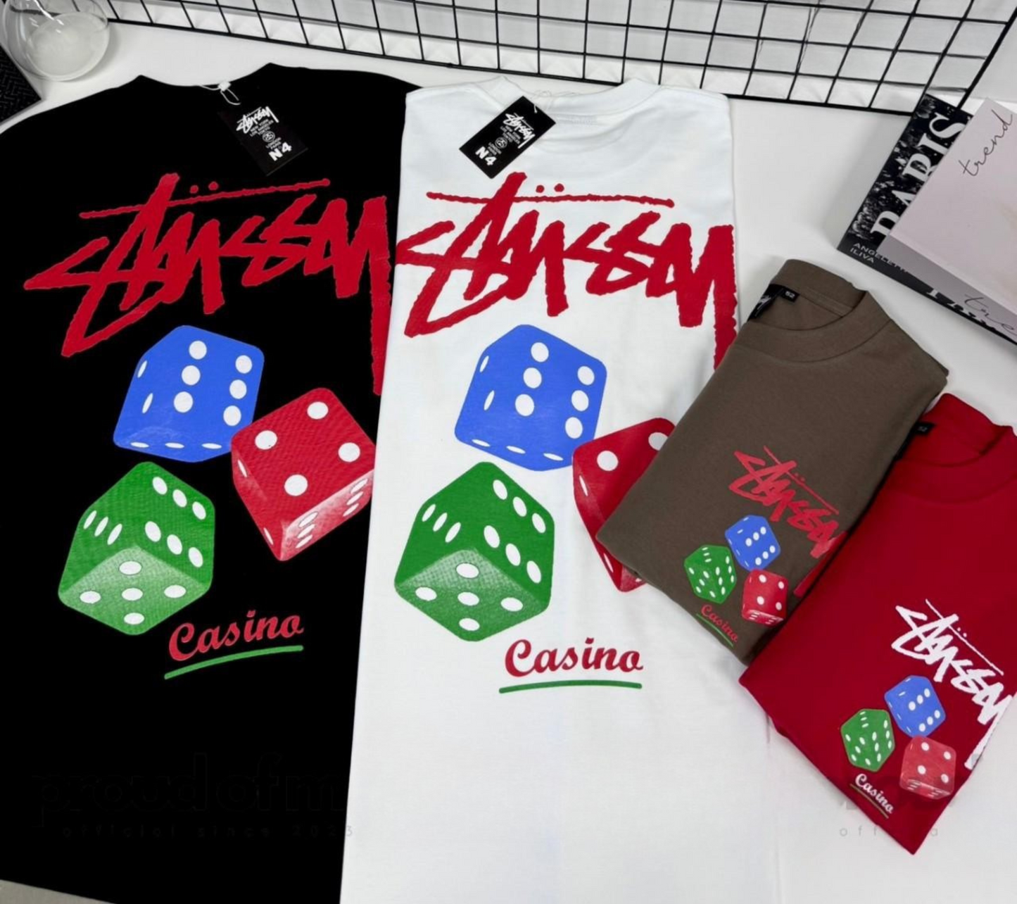 Stussy Casino POM, Casual T-shirt, Unisex