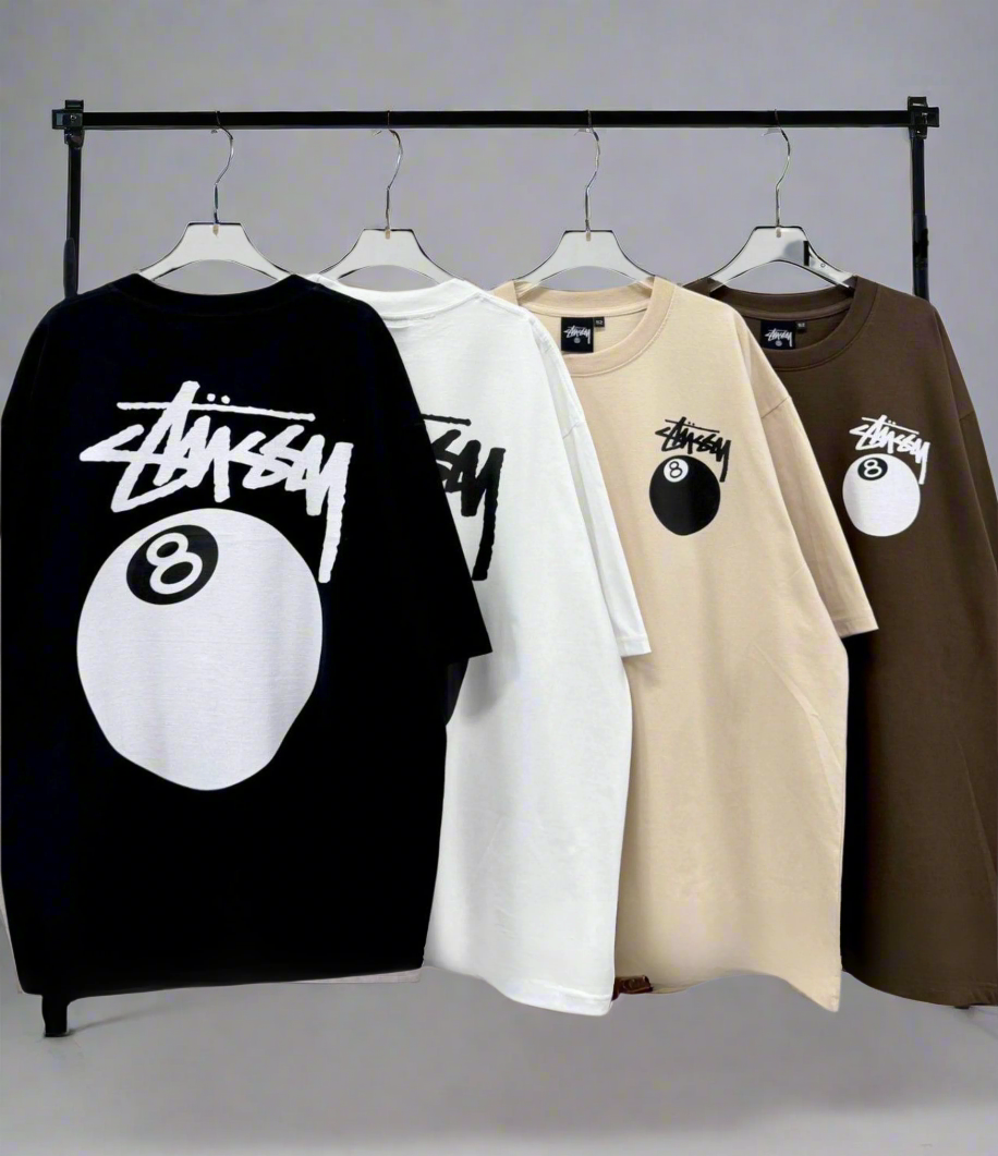 Stussy (8 Ball Pool) POM, Casual T-shirt, Unisex