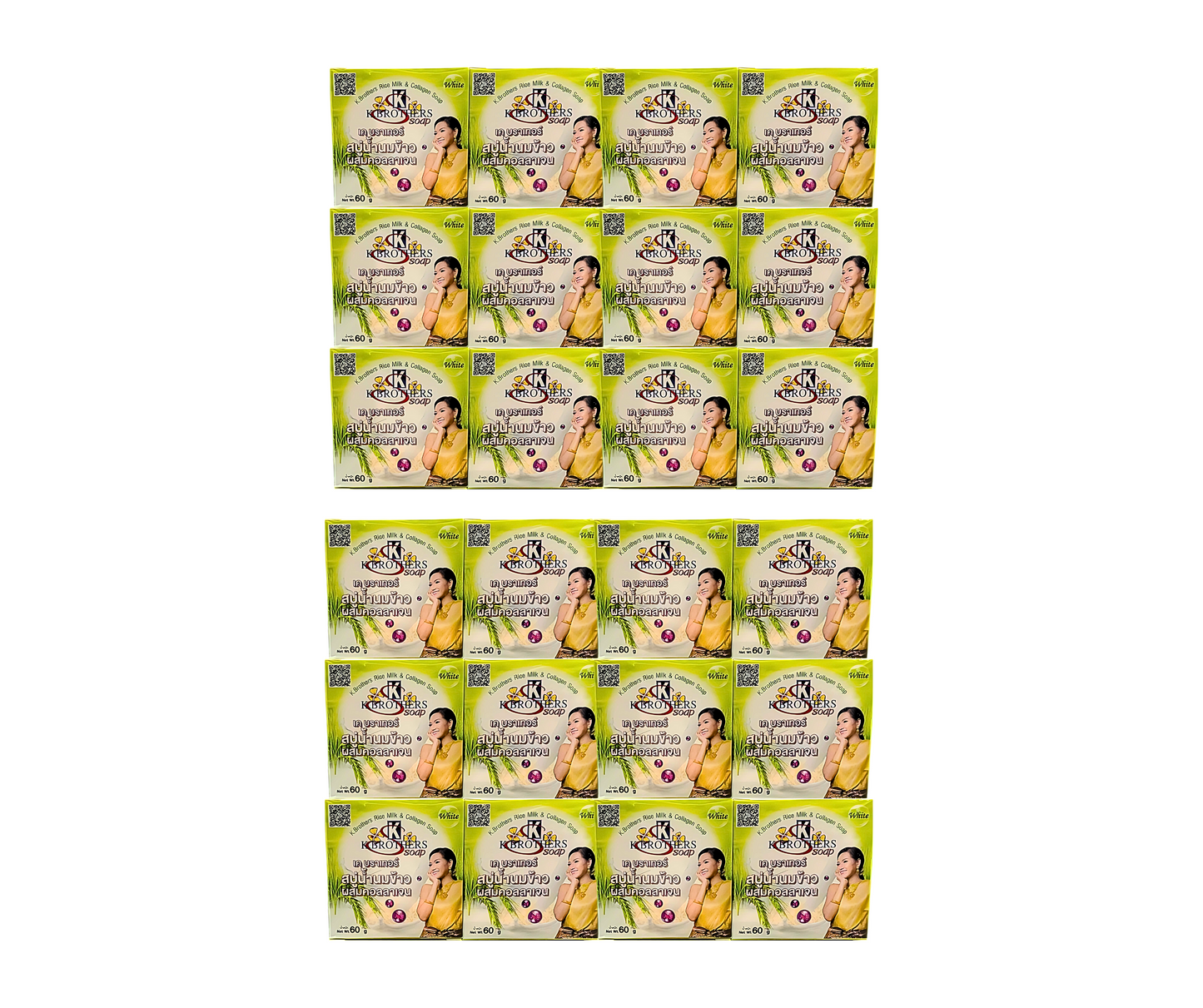 K Brothers Rice Milk Collagen Soap x12, 60g