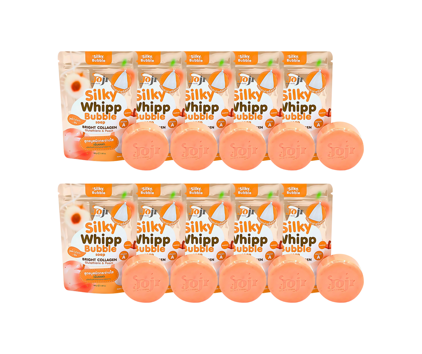 Joji Secret Young Silky Whipp Bubble Soap Bright Collagen Glutathione & Peach