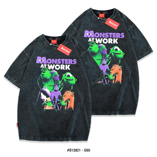 Monsters At Work, Acid Wash, Unisex