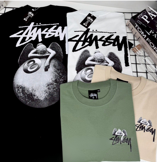 Stussy (8 Ball Pool) POM, Casual T-shirt, Unisex