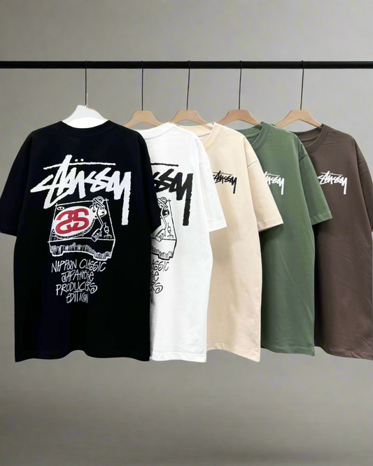 Stussy POM, Casual T-shirt, Unisex