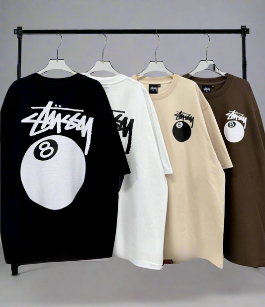 Stussy (8 Ball Pool) POM, Casual T-shirt, Unisex
